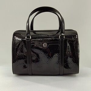 MICHAEL Michael Kors Black Patent Logo Satchel Bag